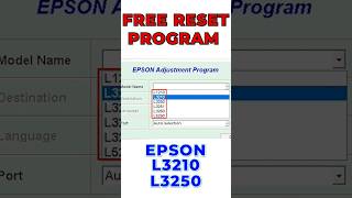 Epson l3210 adjustment program resetter epsonl3250 epson epsonl3210 epsonl3258 printer [upl. by Eedyaj]