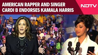 US Presidential Polls  Cardi B Rappers Show Up For Harris  Cardi B Endorses Kamala Harris [upl. by Monty]