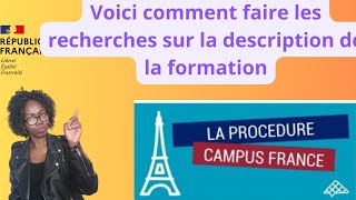 Campus Francevoici comment faire les recherches sur la description de la formationMoneyMindset2597 [upl. by Obadias]