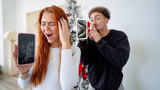 BREAKING MY WIFES PHONE THEN SURPRISING HER WITH IPHONE 15 PRO MAX [upl. by Jeddy]