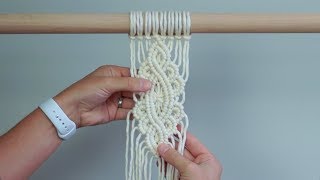 DIY Macrame Tutorial  Intermediate Pattern Using Double Half Hitch Knots [upl. by Aicilak]