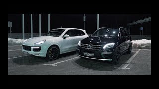 Cayenne Turbo S против ML63 AMG Stage2 Заруба кто кого [upl. by Neeluqcaj]