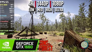 GTX 1660  Sons Of The Forest  4K 1440p 1080p  Ultra High Med Low [upl. by Einahpetse]