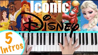 5 Easy Disney Song Intros Piano Tutorial [upl. by Denzil134]