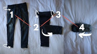 How to Fold Fold Jeans Quick Ways to Save Space [upl. by Alleira]