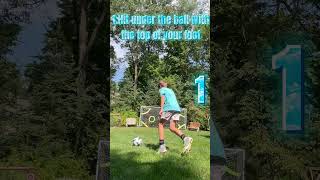 How to shoot top corner soccer soccerskills [upl. by Llehsim495]