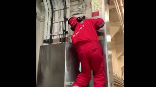 Watertight door maintenance offshorepinoy lifeatsea seaman seamanlife foryou fyp [upl. by Yrevi]