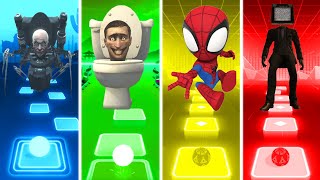 Chief Scientist Skibidi Toilet Vs Giant Skibidi Toilet Vs Spiderman Vs Large TV Man  Tiles Hop EDM [upl. by Wernsman934]