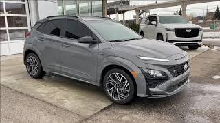 Grey 2023 Hyundai Kona N Line Review Calgary AB  Wolfe Calgary [upl. by Ayenat787]