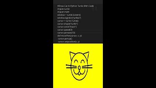 Draw Cat In Python Turtle With Code  Turtle Programs  pythonturtle Awesome Python Turtle Codes [upl. by Werna]