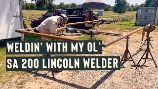 Welding With My Ol SA 200 Lincoln Welder Building A Sign Frame [upl. by Adnawahs]