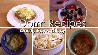 5 College Dorm Recipes  Easy Meals to Make in a Dorm [upl. by Nolava447]