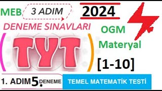 3 Adım Deneme Sınavları  TYT  1 Adım 5 Deneme  Matematik  Temel Matematik Testi  MEB  2024 [upl. by Skilken]