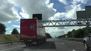 Driving On The M6 Motorway From Junction 0 Catthorpe Interchange To Junction 1 Rugby England [upl. by Htrowslle]