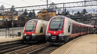 Norwegian trains at Lier and Lysaker station [upl. by Engracia]