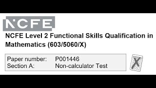 Functional Skills Maths L2 Practice P001446 NCFE [upl. by Reppiks]