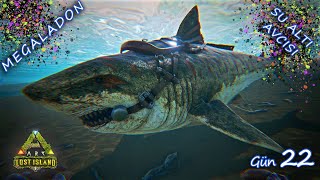 Megaladon Evcilleştiriyorum  Su Avcısı  Türkçe  ARK LOST ISLAND  Gün 22 [upl. by Eddi]