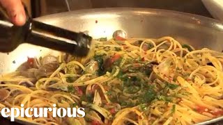 Chef Mario Batali Shows How to Make Linguine with Clams  Epicurious [upl. by Sparhawk]