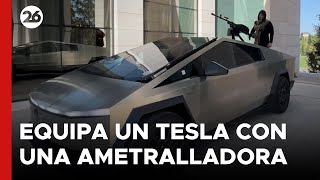 LÍDER CHECHENO equipa un CAMIÓN TESLA CON UNA AMETRALLADORA y quiere luchar contra UCRANIA [upl. by Redfield]