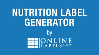 Nutrition Label Generator in Maestro Label Designer [upl. by Eniamerej]