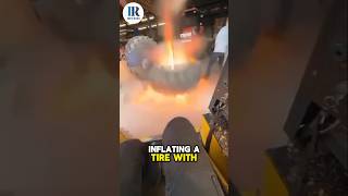 Inflating a Tire with Fire Risky Method 💥😲🛻 [upl. by Cristy]