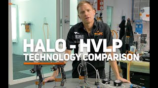 WALCOM Halo vs HVLP Genesi carbonio 360 Evo transfer efficiency high atomization  low overspray [upl. by Ydde8]