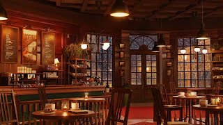 Cozy Winter Coffee Shop Ambience with Instrumental Smooth Jazz Music amp Cafe Sounds [upl. by Nodnarbal740]