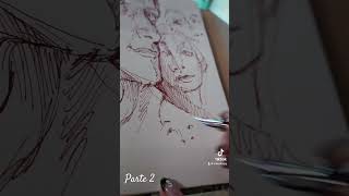 Parte 2 historia creepy dentro de la historia del arte illustracion art drawing inking [upl. by Robers419]