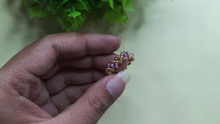 DIY BEADED RING WITH BEADSHOW TO MAKE BEADS RINGSIMPLE RING TUTORIAL zarabeadschannel [upl. by Kho]