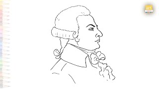 Maximilien Robespierre portrait sketch  Outline Art  How to draw Maximilien Robespierre easy step [upl. by Reina763]