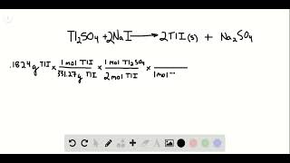 The thallium present as in a pesticide sam ple was precipitated as thalliumI iodide Calculate the [upl. by Salangi]