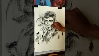 charcoal portrait tommyshelby art artistic drawing artchallenge charcoal challenge [upl. by Xyla914]