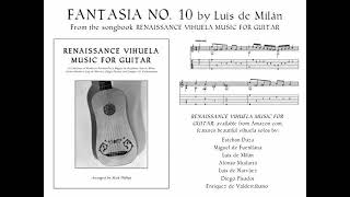 Fantasia No 10 by Luis de Milán vihuela solo arranged for guitar [upl. by Nannerb]