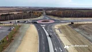 Highway 20 and Memorial Trail roundabout construction completed [upl. by Caria]