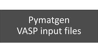 Pymatgen으로 VASP input 파일 만들기 [upl. by Kcirddet]