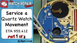 How to service a quartz movement ETA 955 412 Watch repair tutorials [upl. by Claybourne]