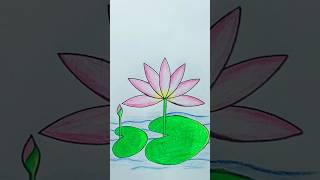 Water Lily drawing with pencil colours shorts youtubeshorts trending [upl. by Seldan]