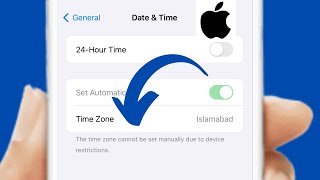 How To Remove Device Restrictions For Date and Time iOS 17  The Time Zone Cannot Be Set Manually [upl. by Tenahs]