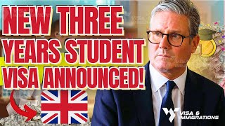 BIG NEWS FOR INTERNATIONAL STUDENTS New ThreeYear Study Visa for International Students  UK News [upl. by Muhan]