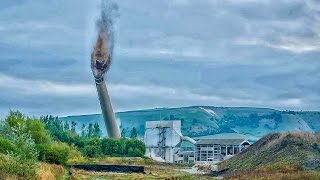 Westbury Chimney Demolition  LaFarge Cement works [upl. by Hsima]