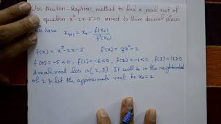 Advanced calculus amp numerical method Newton Raphson method using polynomial equation examplePART1 [upl. by Dilaw]