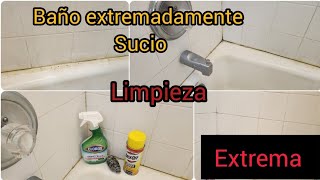 ‼️como limpiar un baño super sucio con jabón pegado usando desengrasante de hornos limpieza profund [upl. by Nairbo244]