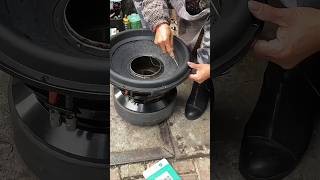 Subwoofer sewing speaker cone repair audio diy [upl. by Aiotal670]