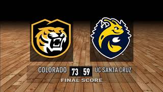 Colorado College at UCSC Mens Basketball 1182024 [upl. by Naerol]