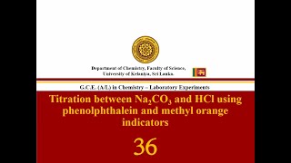 Titration between Na2CO3 and HCl using phenolphthalein and methyl orange No36 [upl. by Eiluj]