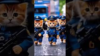 Police kitten  unstoppable cat shorts [upl. by Queridas381]