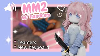 Roblox MM2 but Its Keyboard ASMR w HANDCAM   Unboxing NEW Keyboard [upl. by Ellekcim131]