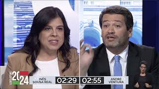 Debate Chega vs PAN  André Ventura vs Inês Sousa Real  Eleições Legislativas 2024 [upl. by Maril]