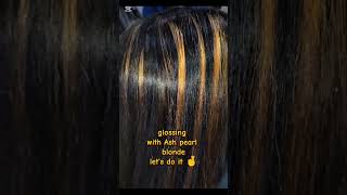 Highlights ash pearl blonde streaking highlights shorts viralvideo [upl. by Yssis592]