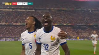 KOLO MUANI GOAL  SPAIN VS FRANCE UEFA EURO 2024 [upl. by Sisto997]